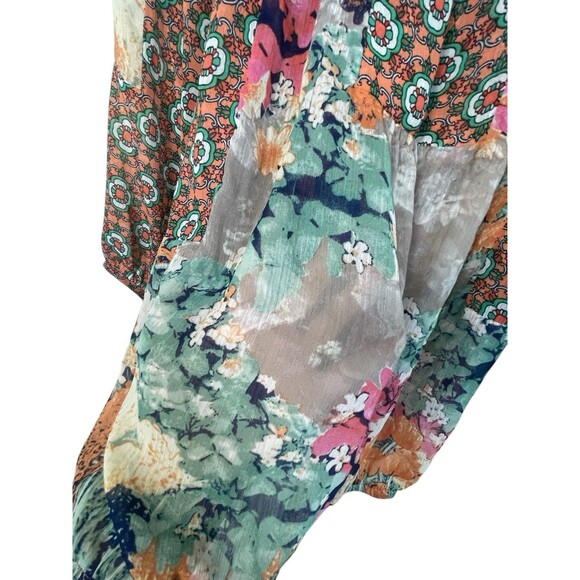 Women’s Anthropologie Fig & Flower Floral Patchwork Pastel Spring Blouse Size‎ M - Picture 4 of 10